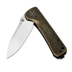 QSP Knife Hawk Messing Satin EDC Zakmes -Gereedschap Voor Buiten qsp knife hawk messing satin 3